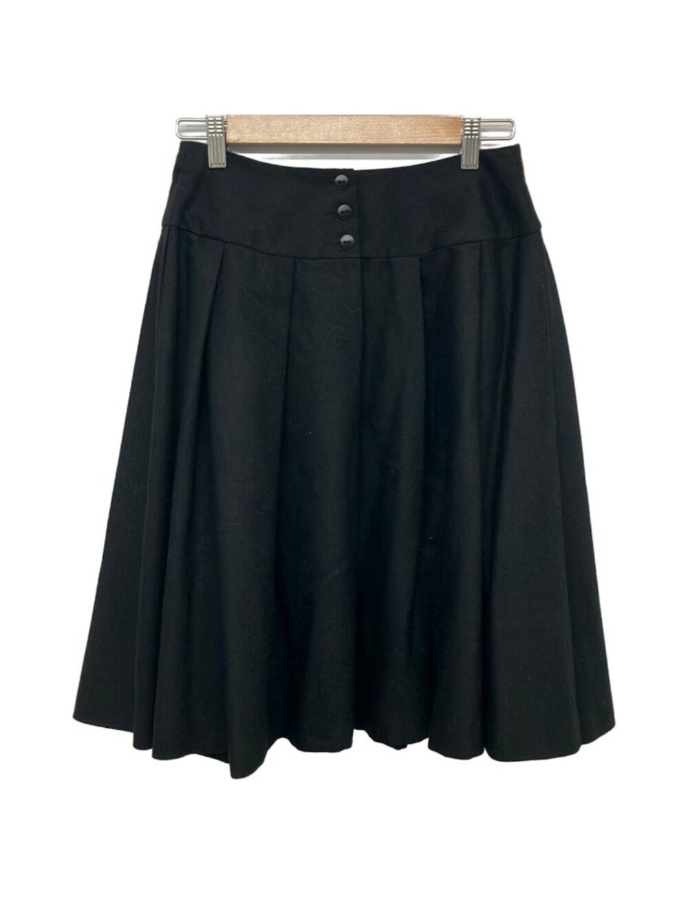 Chanel Skirt S Black Pleated 36